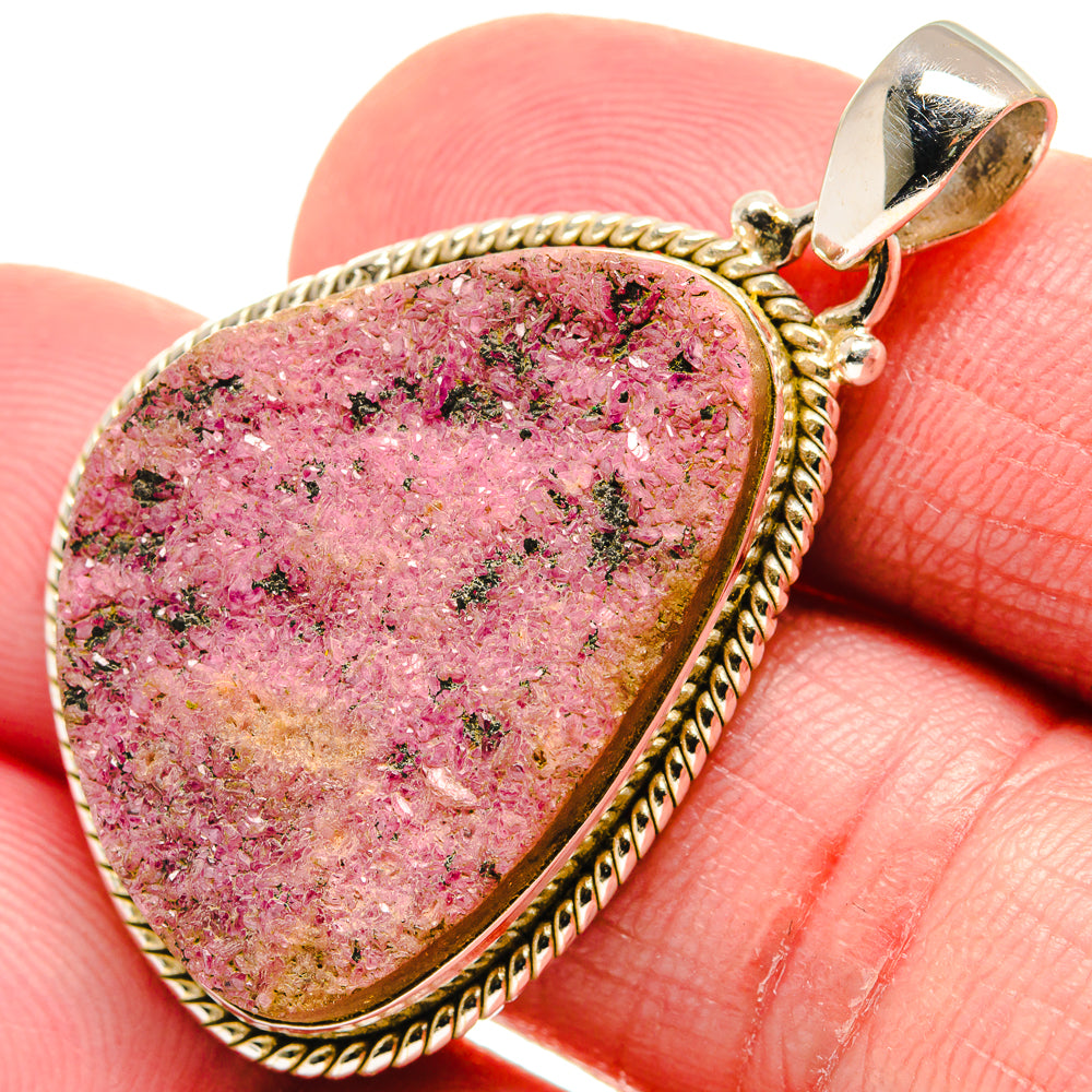 Cobalto Calcite Druzy Pendants handcrafted by Ana Silver Co - PD20734
