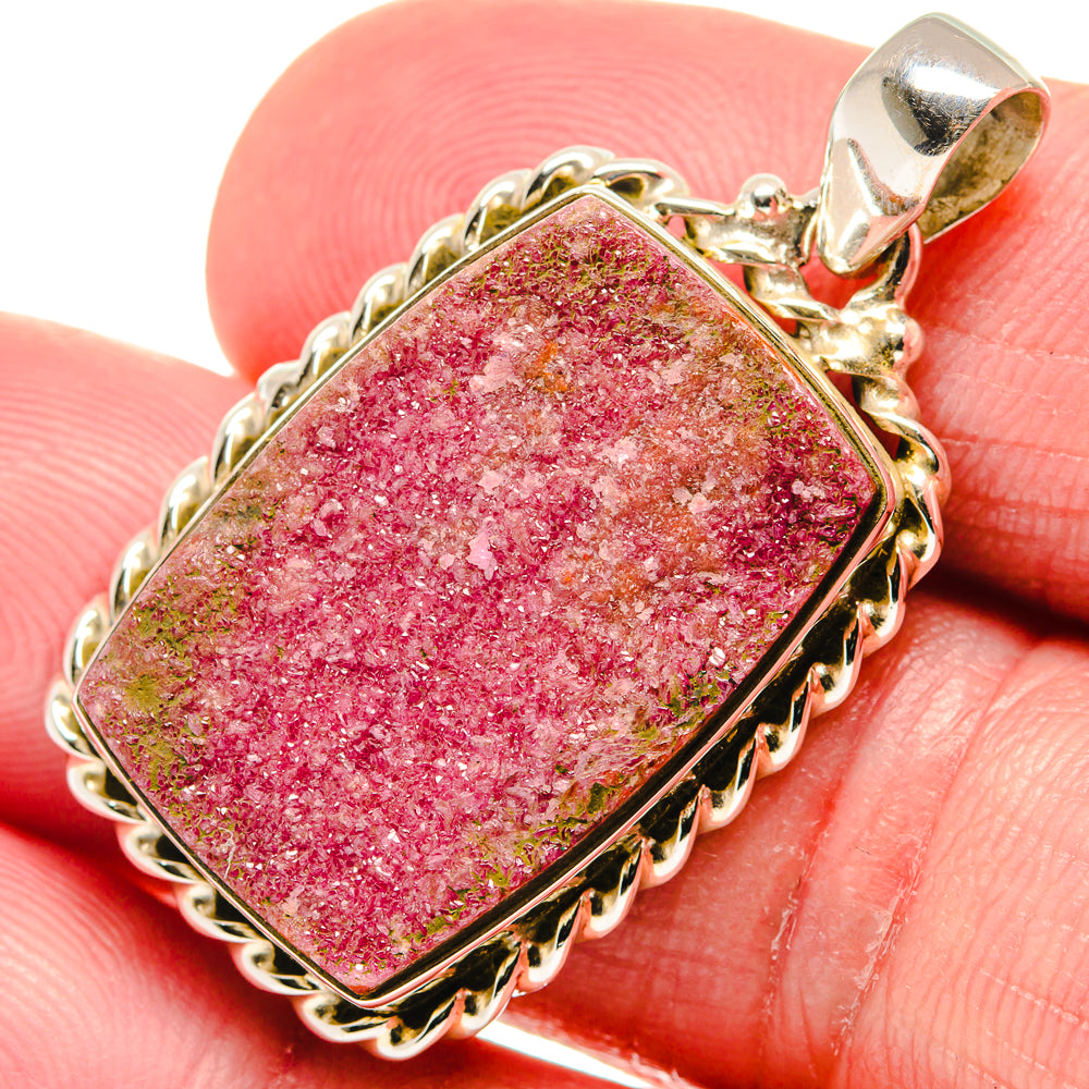 Cobalto Calcite Druzy Pendants handcrafted by Ana Silver Co - PD20735