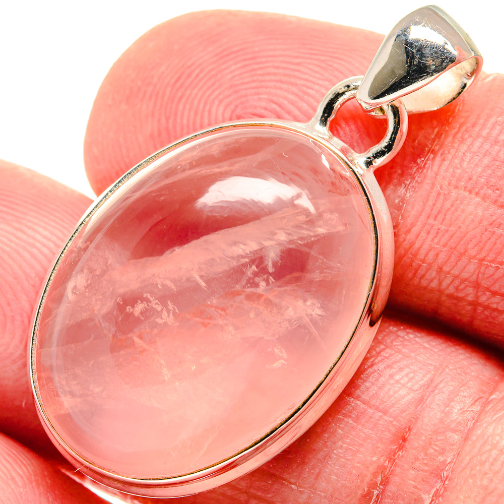 Rose Quartz Pendants handcrafted by Ana Silver Co - PD20741