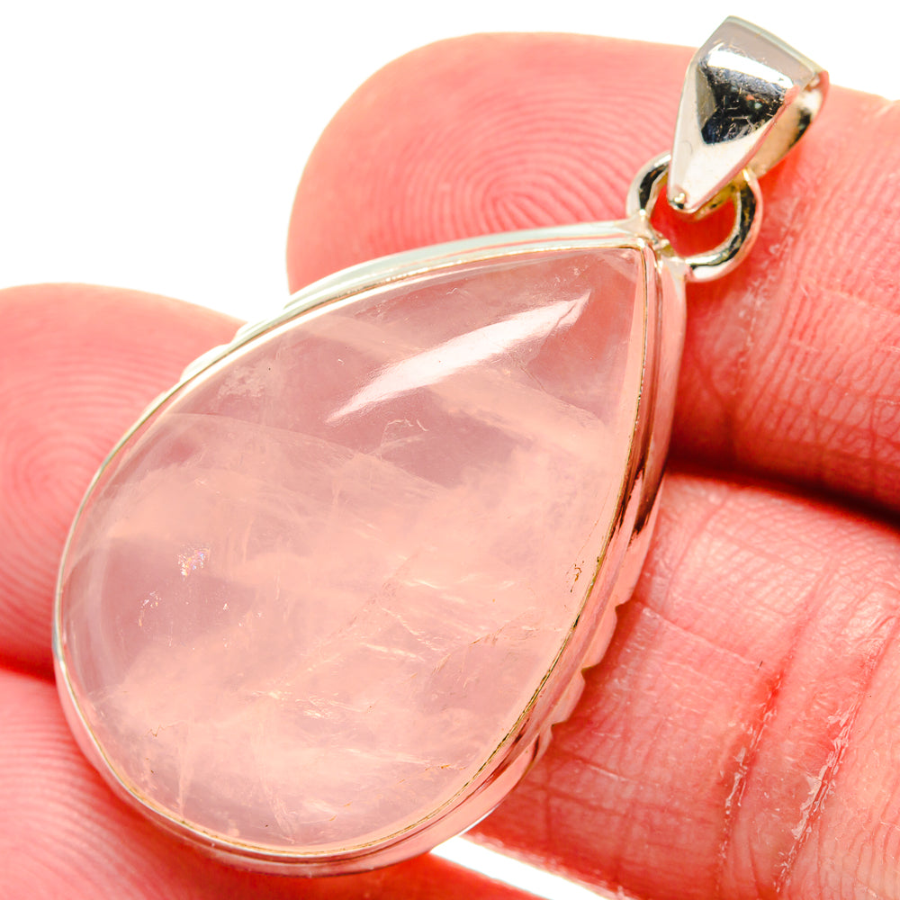 Rose Quartz Pendants handcrafted by Ana Silver Co - PD20745