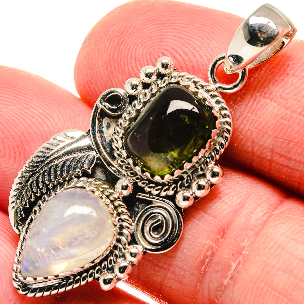 Rainbow Moonstone Pendants handcrafted by Ana Silver Co - PD20775