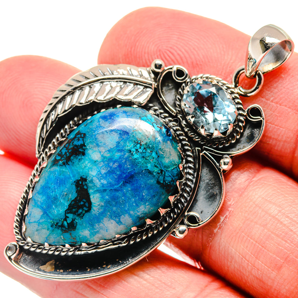 Chrysocolla In Quartz Pendants handcrafted by Ana Silver Co - PD20776