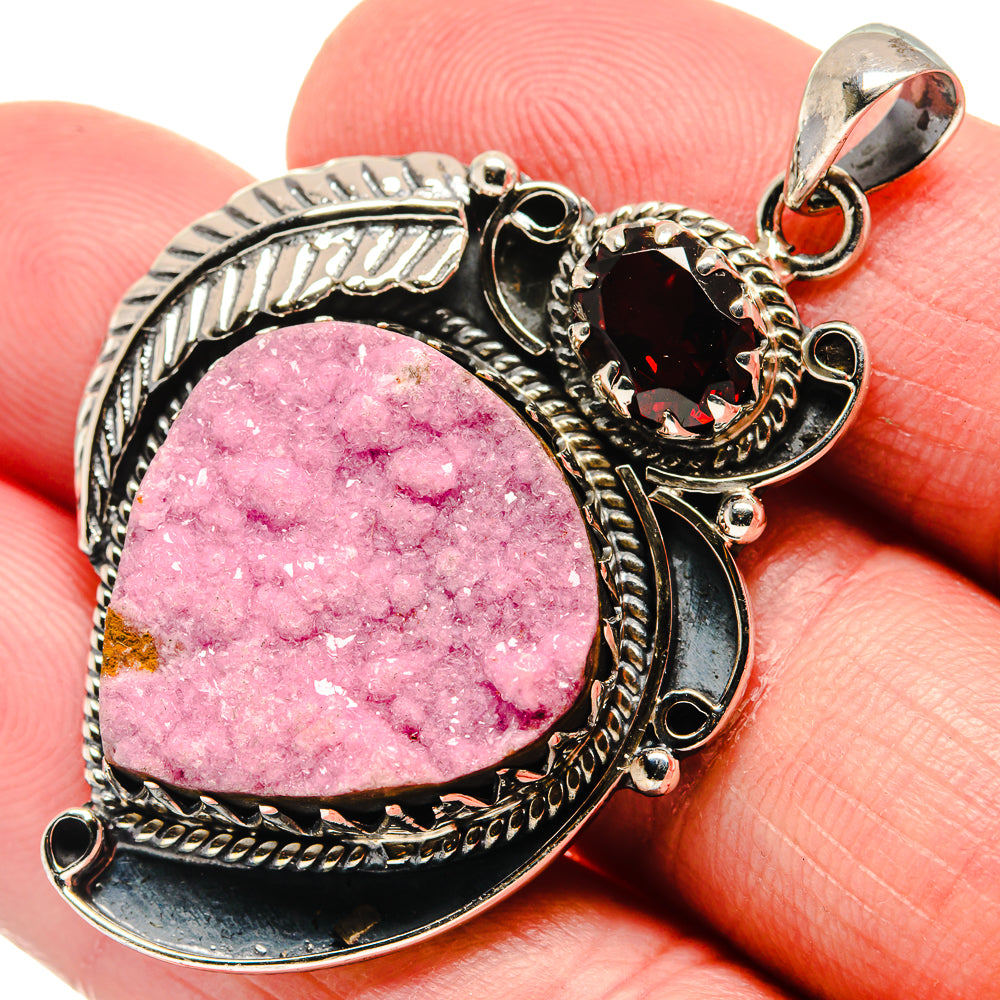 Cobalto Calcite Druzy Pendants handcrafted by Ana Silver Co - PD20781