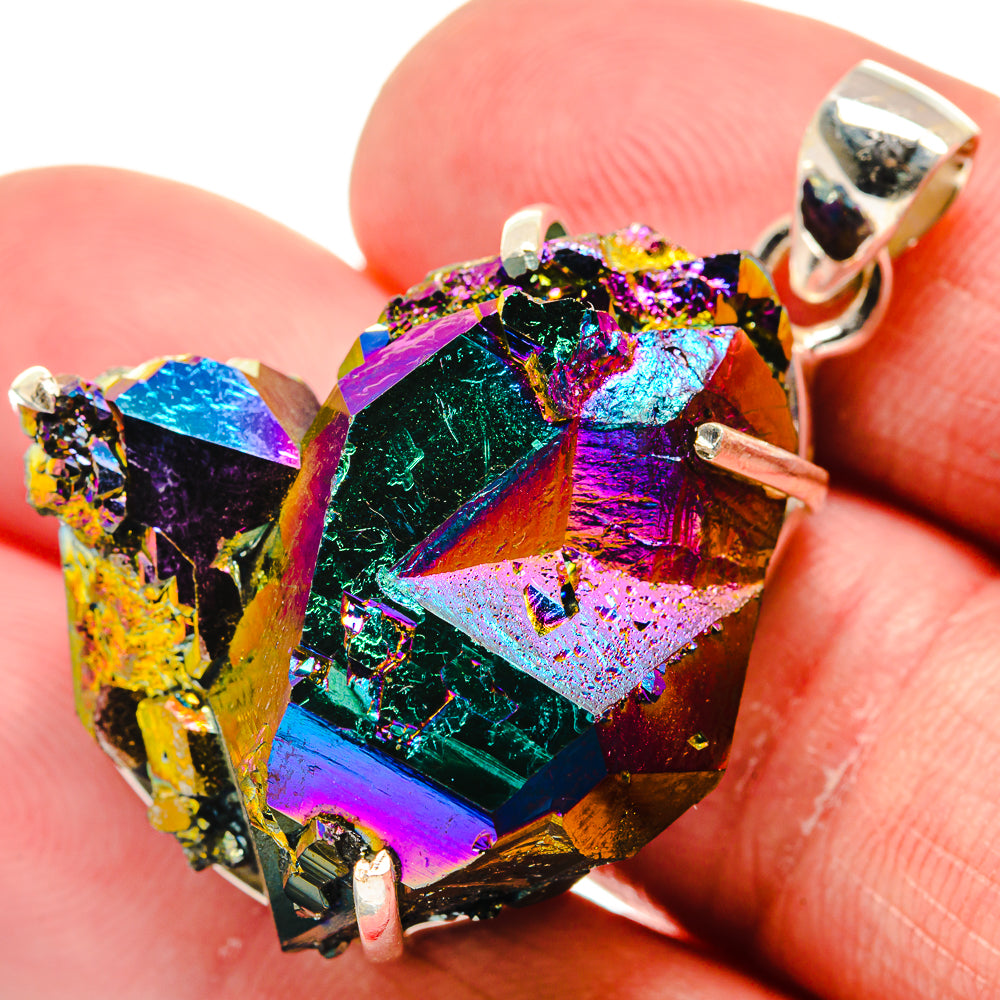 Titanium Sunshine Druzy Pendants handcrafted by Ana Silver Co - PD20782