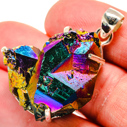 Titanium Sunshine Druzy Pendants handcrafted by Ana Silver Co - PD20782