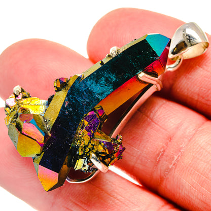 Titanium Sunshine Druzy Pendants handcrafted by Ana Silver Co - PD20783
