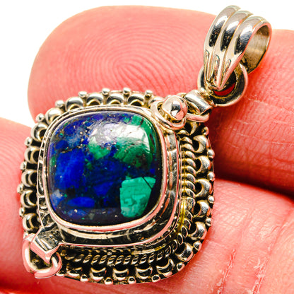 Malachite In Chrysocolla Pendants handcrafted by Ana Silver Co - PD20798
