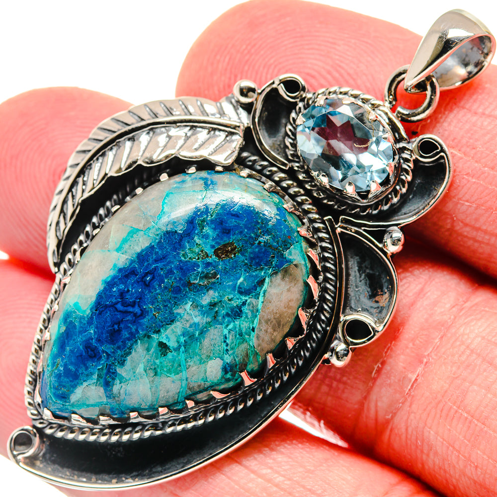 Chrysocolla In Quartz Pendants handcrafted by Ana Silver Co - PD20820