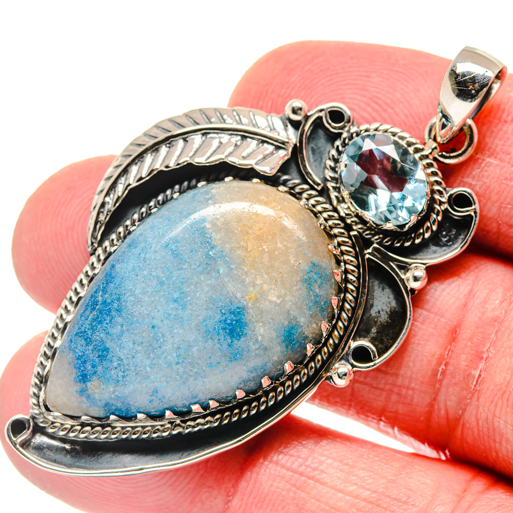 Chrysocolla In Quartz Pendants handcrafted by Ana Silver Co - PD20823