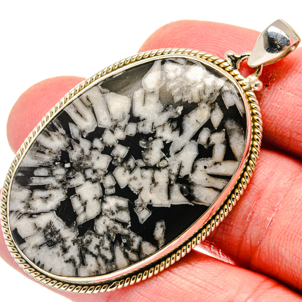 Chrysanthemum Stone Pendants handcrafted by Ana Silver Co - PD20824