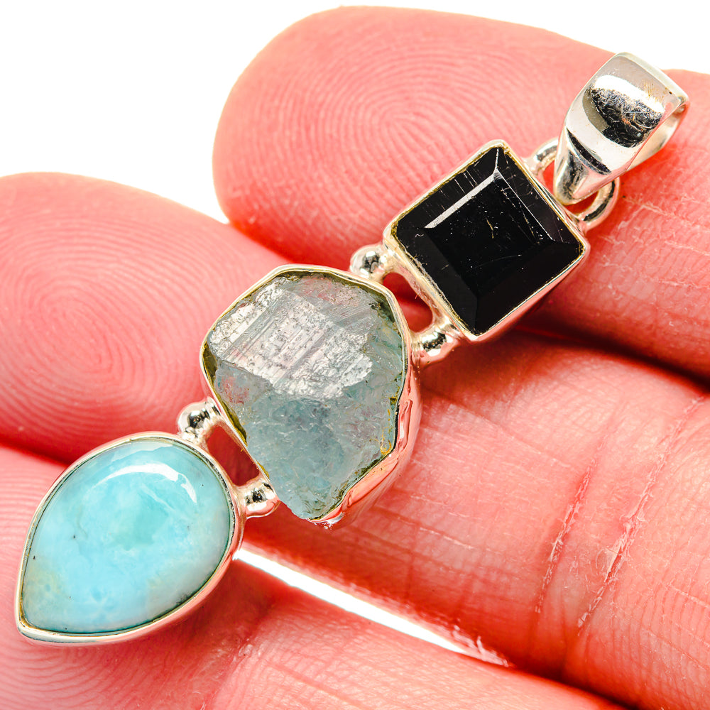 Aquamarine Pendants handcrafted by Ana Silver Co - PD20835