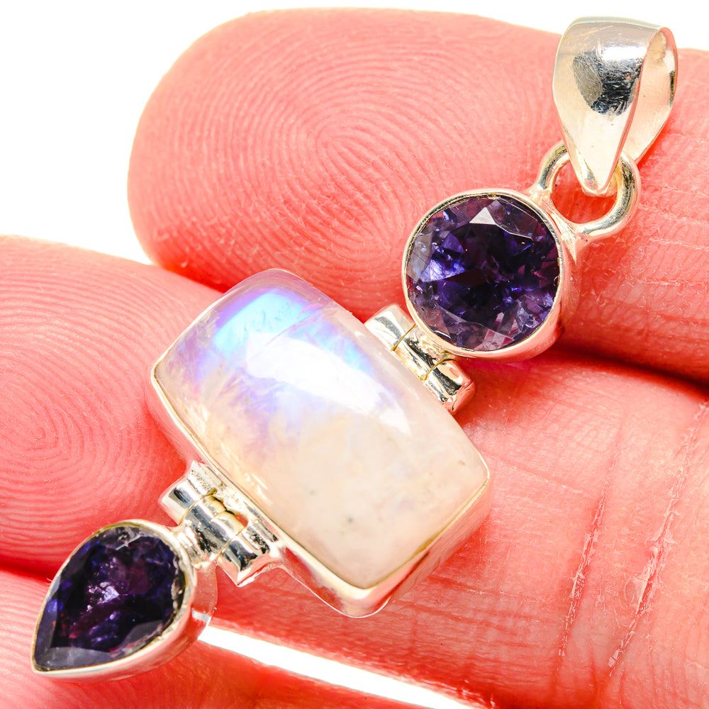 Rainbow Moonstone Pendants handcrafted by Ana Silver Co - PD20840