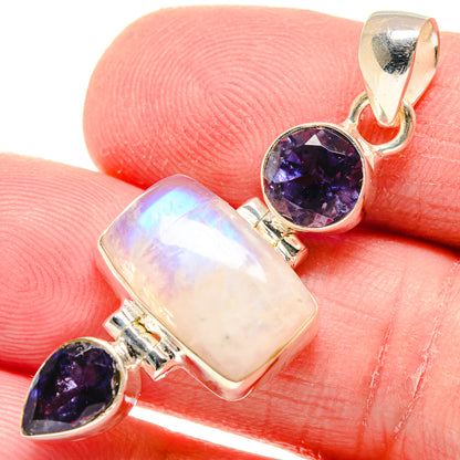 Rainbow Moonstone Pendants handcrafted by Ana Silver Co - PD20840