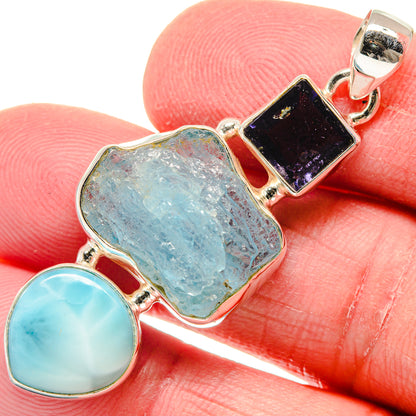 Aquamarine Pendants handcrafted by Ana Silver Co - PD20843