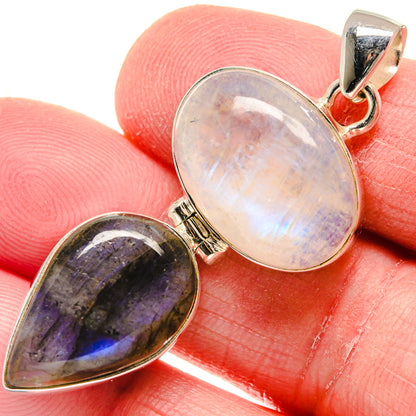 Rainbow Moonstone Pendants handcrafted by Ana Silver Co - PD20845