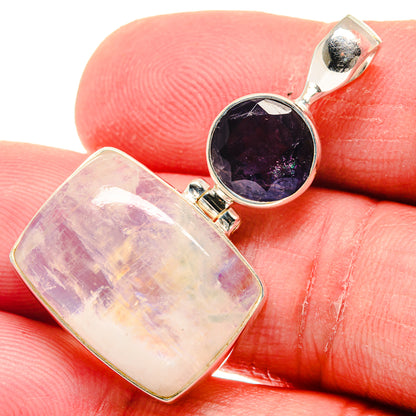 Rainbow Moonstone Pendants handcrafted by Ana Silver Co - PD20850