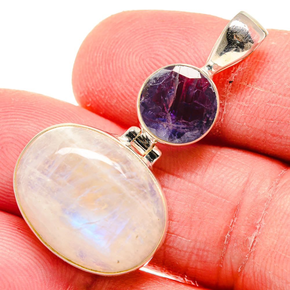 Rainbow Moonstone Pendants handcrafted by Ana Silver Co - PD20851