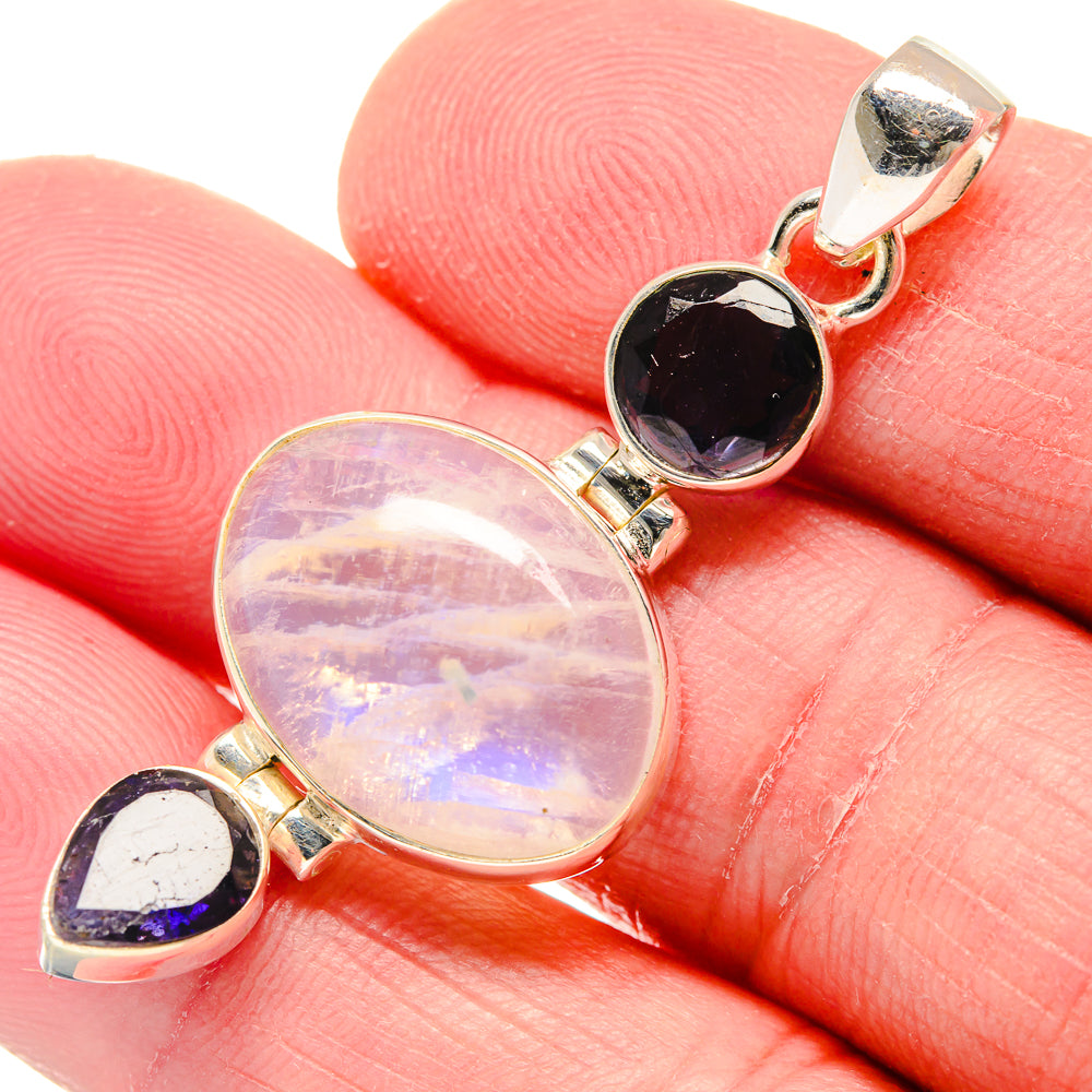 Rainbow Moonstone Pendants handcrafted by Ana Silver Co - PD20852