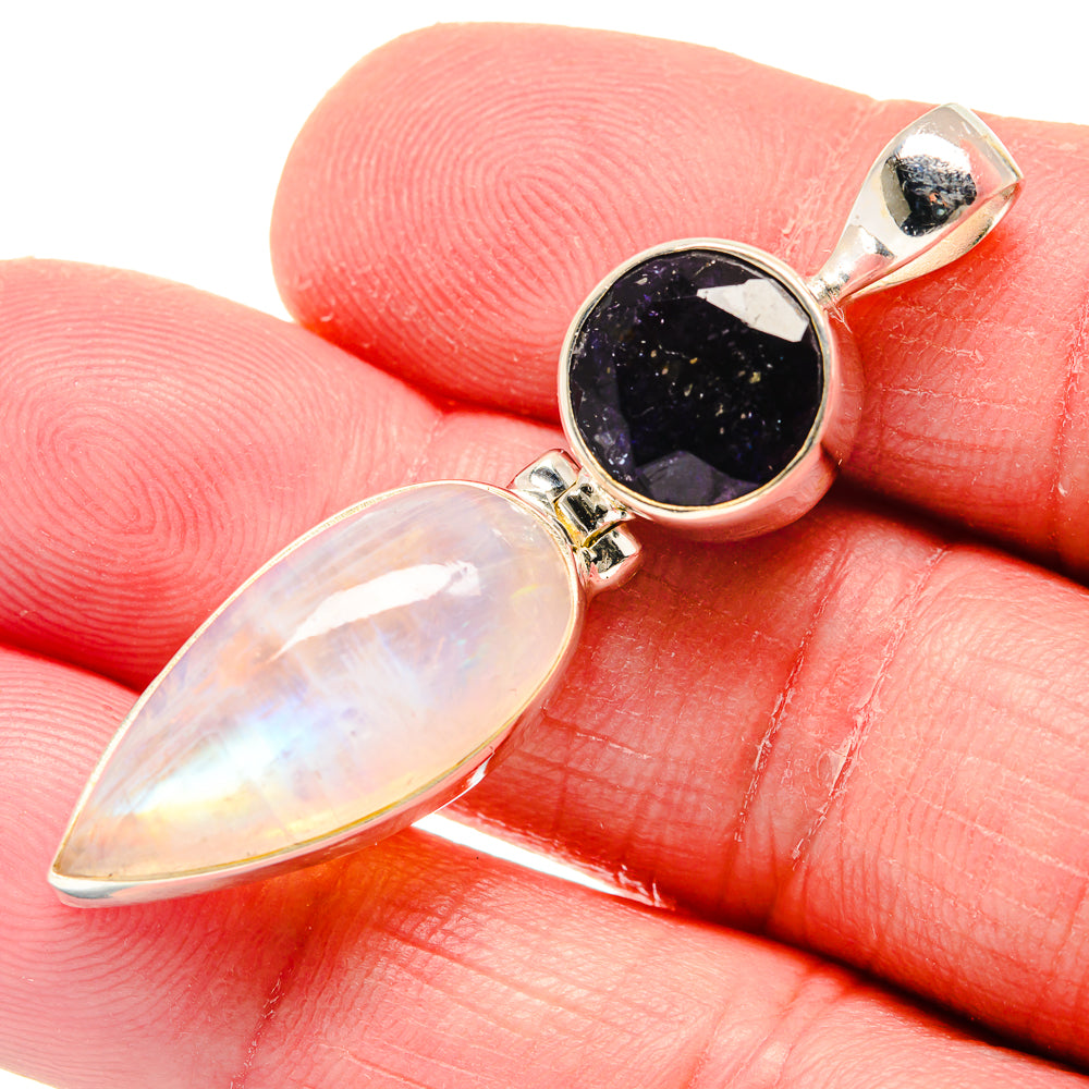 Rainbow Moonstone Pendants handcrafted by Ana Silver Co - PD20853