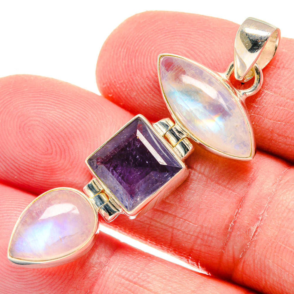 Rainbow Moonstone Pendants handcrafted by Ana Silver Co - PD20857