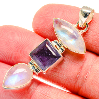 Rainbow Moonstone Pendants handcrafted by Ana Silver Co - PD20857