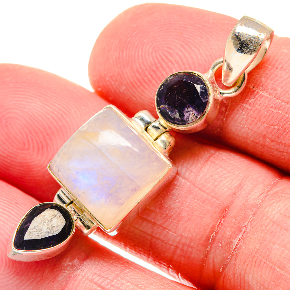 Rainbow Moonstone Pendants handcrafted by Ana Silver Co - PD20858