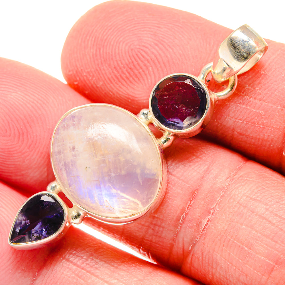Rainbow Moonstone Pendants handcrafted by Ana Silver Co - PD20859