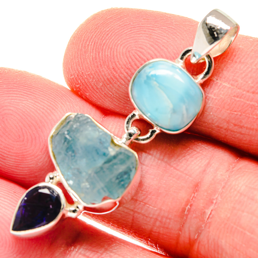 Aquamarine Pendants handcrafted by Ana Silver Co - PD20861