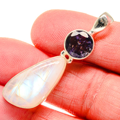 Rainbow Moonstone Pendants handcrafted by Ana Silver Co - PD20865