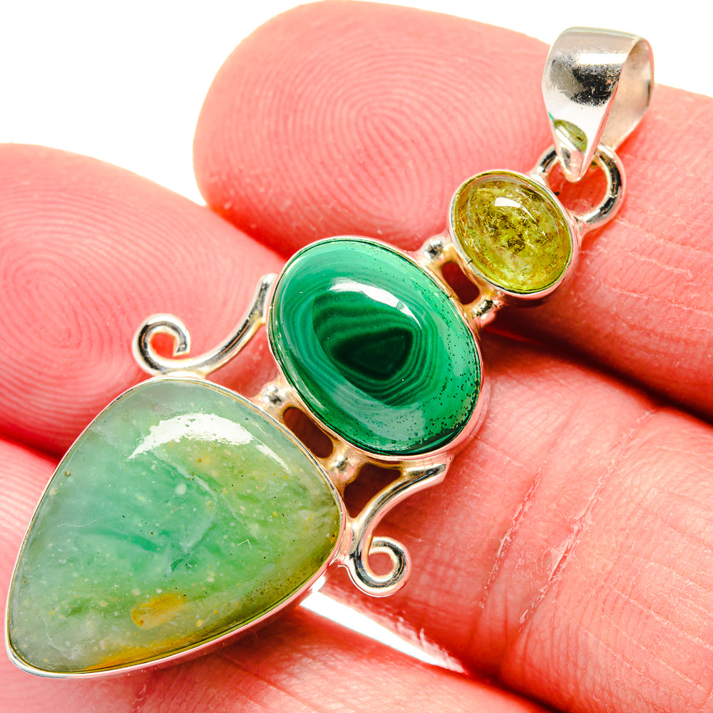Peruvian Opal Pendants handcrafted by Ana Silver Co - PD20867
