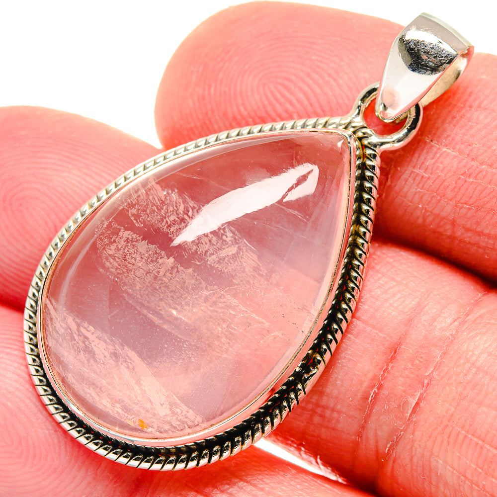 Rose Quartz Pendants handcrafted by Ana Silver Co - PD20894