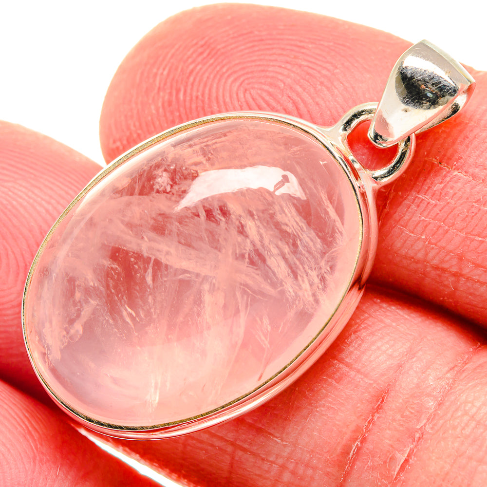 Rose Quartz Pendants handcrafted by Ana Silver Co - PD20897