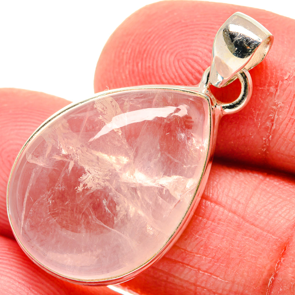 Rose Quartz Pendants handcrafted by Ana Silver Co - PD20907