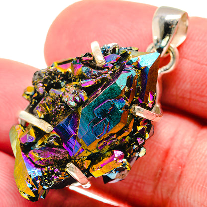 Titanium Sunshine Druzy Pendants handcrafted by Ana Silver Co - PD20940