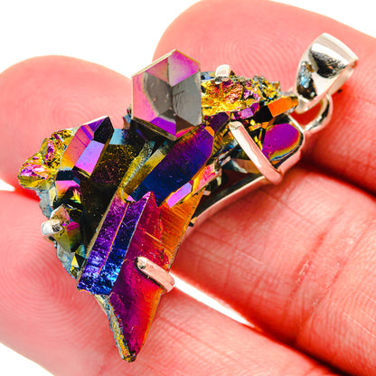 Titanium Sunshine Druzy Pendants handcrafted by Ana Silver Co - PD20942