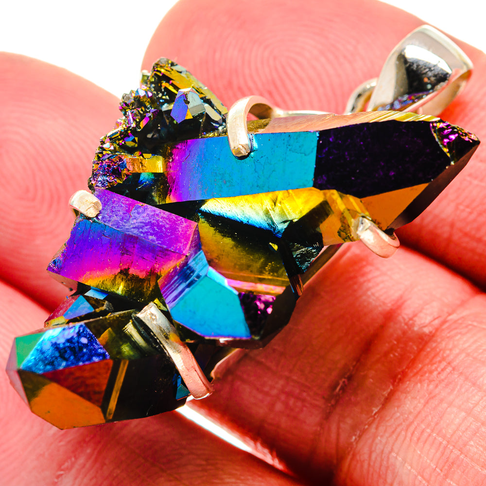 Titanium Sunshine Druzy Pendants handcrafted by Ana Silver Co - PD20944
