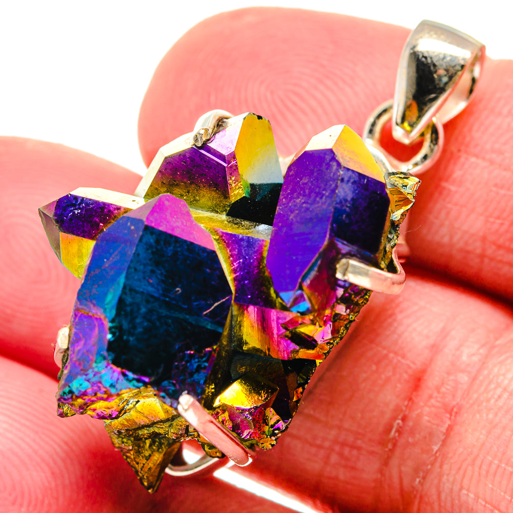 Titanium Sunshine Druzy Pendants handcrafted by Ana Silver Co - PD20945
