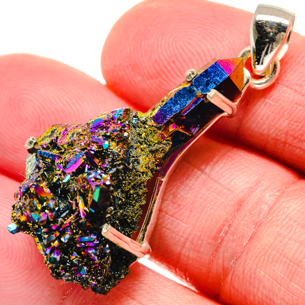 Titanium Sunshine Druzy Pendants handcrafted by Ana Silver Co - PD20946