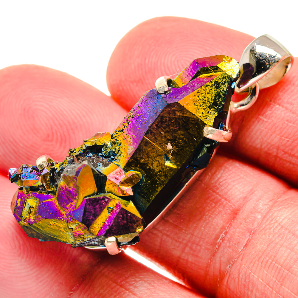 Titanium Sunshine Druzy Pendants handcrafted by Ana Silver Co - PD20947