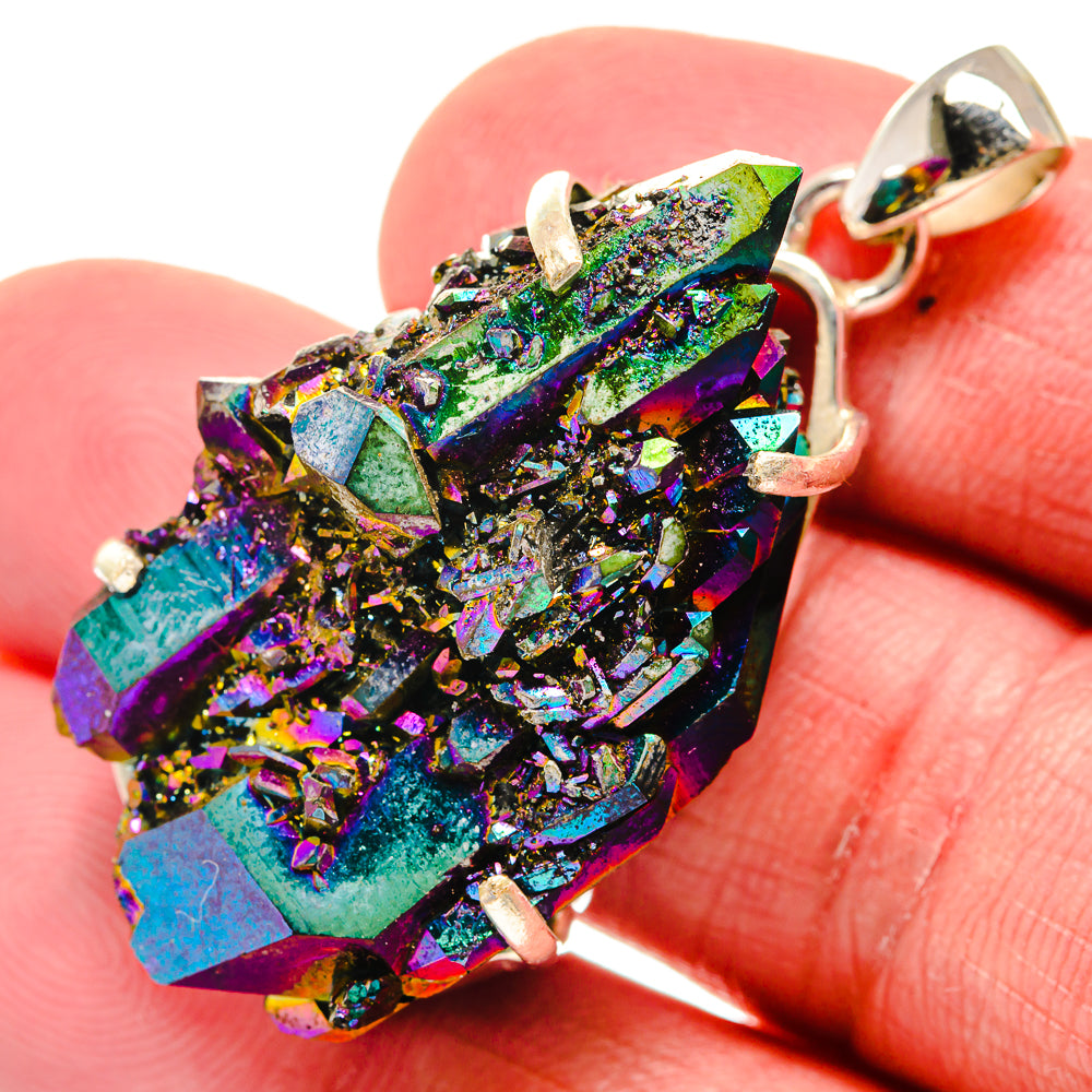 Titanium Sunshine Druzy Pendants handcrafted by Ana Silver Co - PD20948