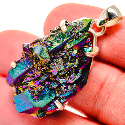 Titanium Sunshine Druzy Pendants handcrafted by Ana Silver Co - PD20948