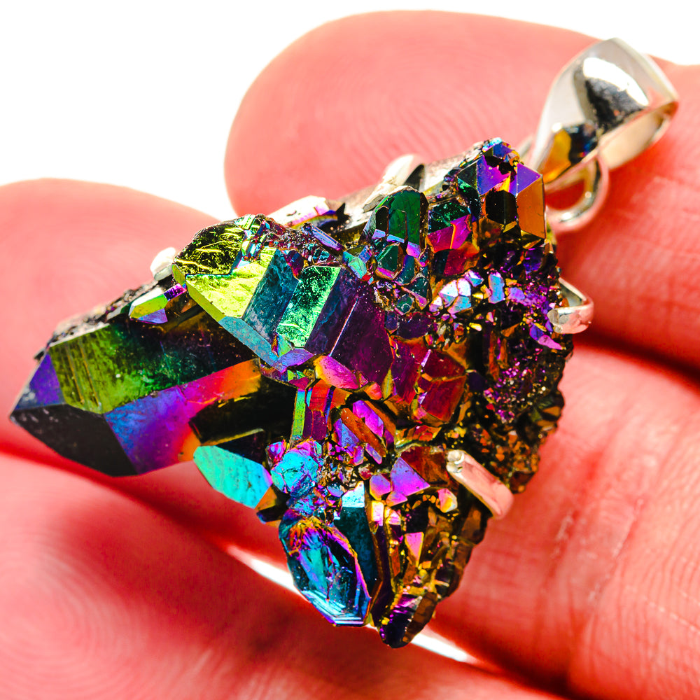 Titanium Sunshine Druzy Pendants handcrafted by Ana Silver Co - PD20949