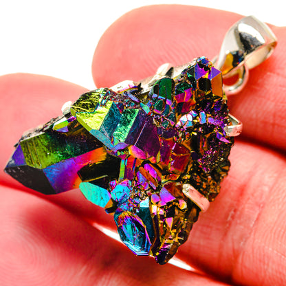 Titanium Sunshine Druzy Pendants handcrafted by Ana Silver Co - PD20949