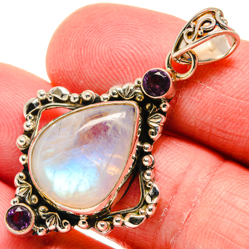 Rainbow Moonstone Pendants handcrafted by Ana Silver Co - PD20966