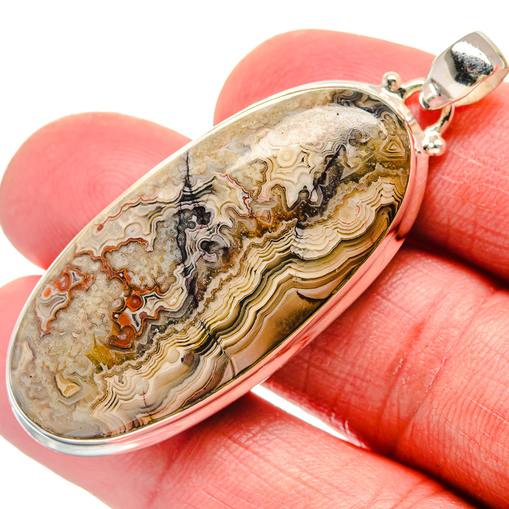Laguna Lace Agate Pendants handcrafted by Ana Silver Co - PD20973