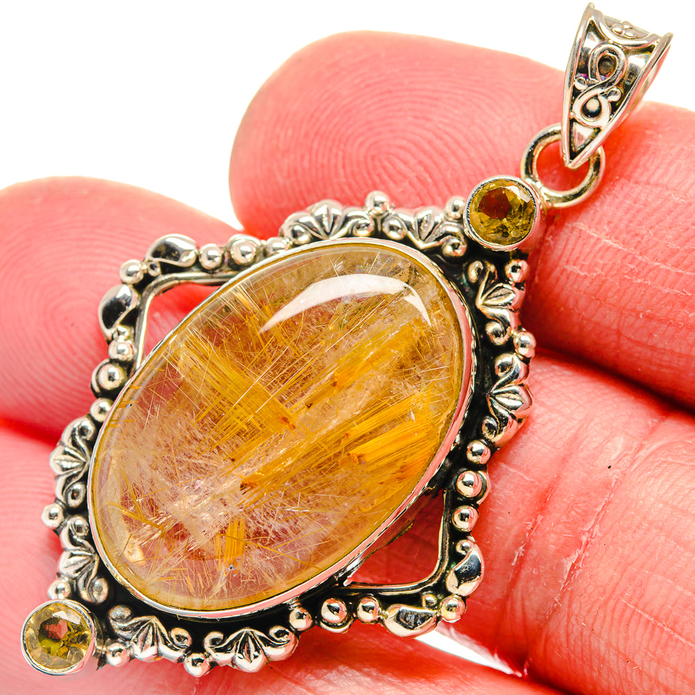 Rutilated Quartz Pendants handcrafted by Ana Silver Co - PD20986