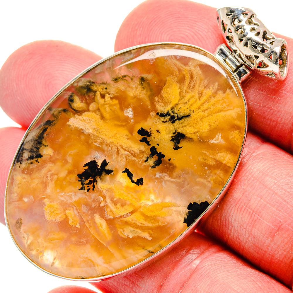 Plume Agate Pendants handcrafted by Ana Silver Co - PD20989