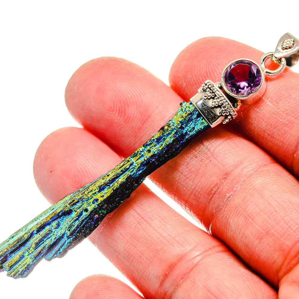 Titanium Sunshine Druzy Pendants handcrafted by Ana Silver Co - PD21002