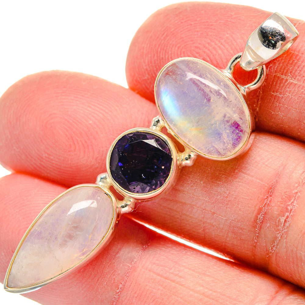 Rainbow Moonstone Pendants handcrafted by Ana Silver Co - PD21038