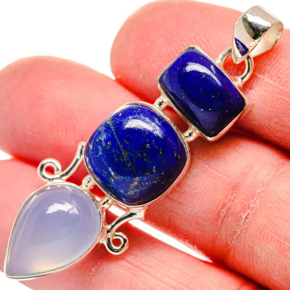 Aqua Chalcedony Pendants handcrafted by Ana Silver Co - PD21040